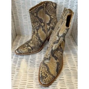 Free People Barclay Snakeskin Print Heeled Ankle Booties Women's EU38 US 7.5